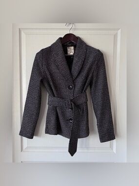 Tulle Black and White Textured Blazer